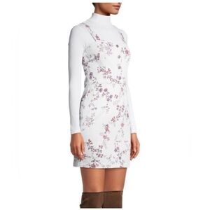 No Boundaries Y2K White Button Floral Front Pinafore Mini Dress, 11/13 (Jrs)